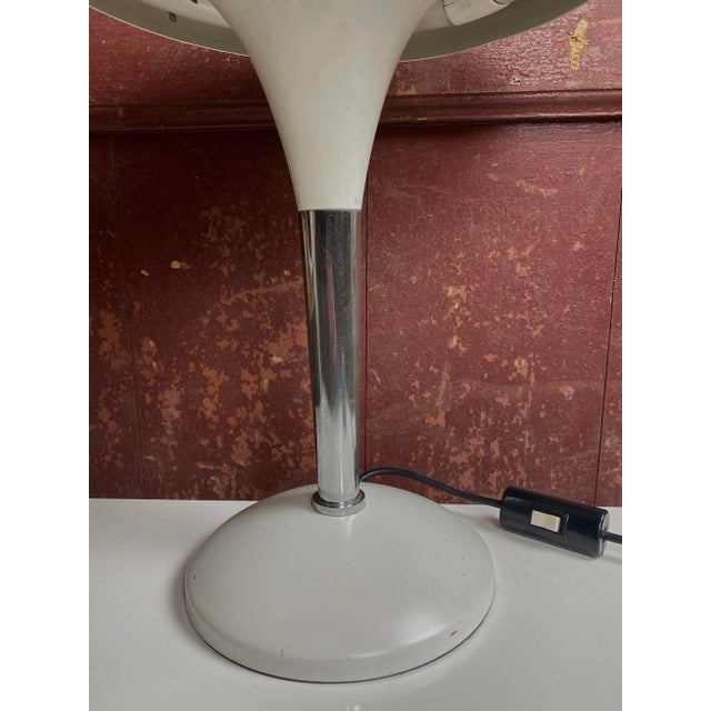Ivory White and Chrome Bauhaus Style Table Lamp For Sale - Image 8 of 10