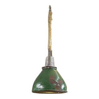 Green Distressed Antique Industrial Hanging Lantern For Sale