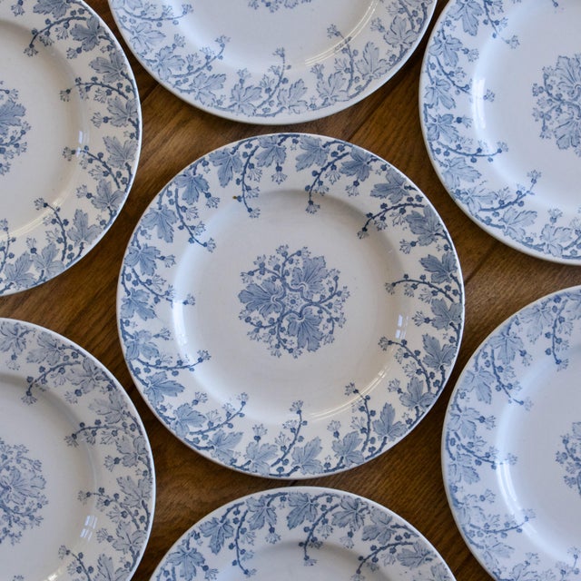 French Neva Collection Plates in Ironstone from Keller & Guérin Lunéville, 19th Century, Set of 7 For Sale - Image 3 of 9