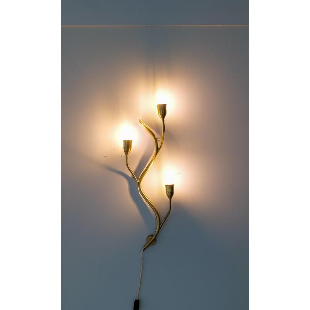 Metal Art Deco Astra Wall Light in Brass, Norway, 1950s For Sale - Image 7 of 16