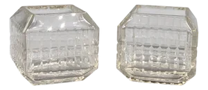 Art Deco Lead Crystal Vases, France, 1910s, Set of 2