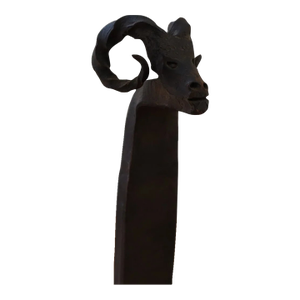 Vintage Hand Wrought Iron Ram's Head Fireplace Set