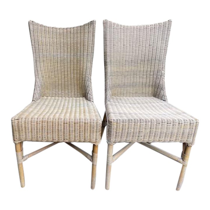 2000s Wicker Side Chairs Set of 2 Chairish