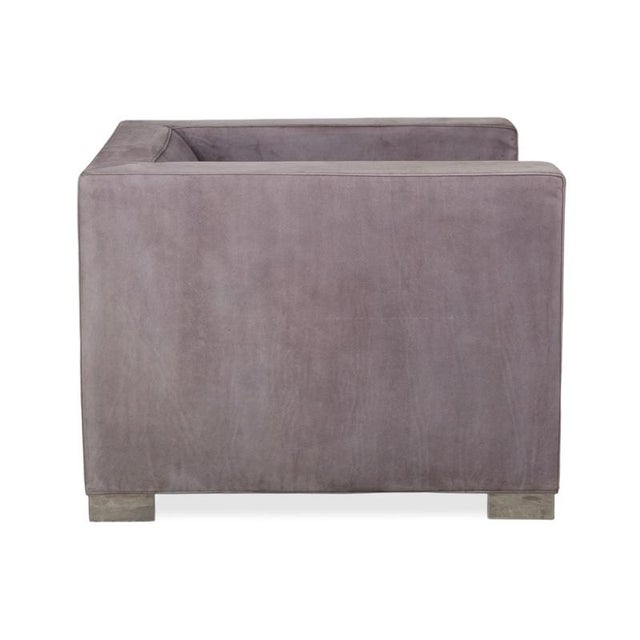 Suitcase Lounge Chair in Grey Lilac Suede and Chrome from Minotti For Sale - Image 13 of 17