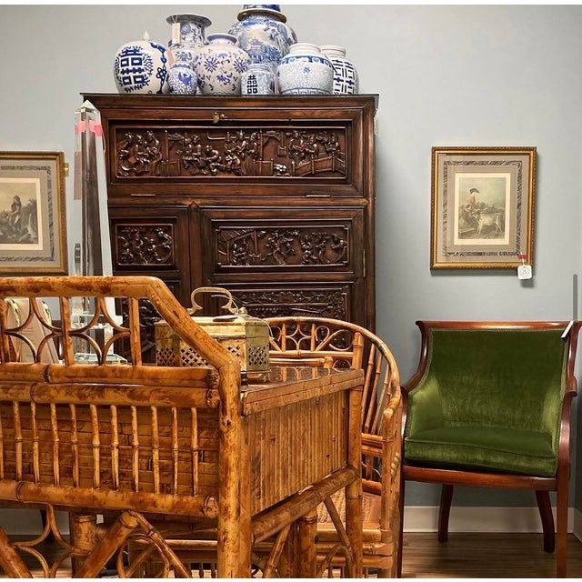Antique Early 20th C Asian Carved Rosewood Curio Cabinet For Sale - Image 11 of 11