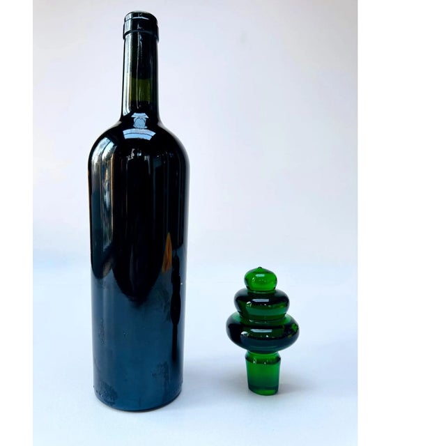 Emerald Early 20th Century Empoli Green Glass Stopper For Sale - Image 8 of 8