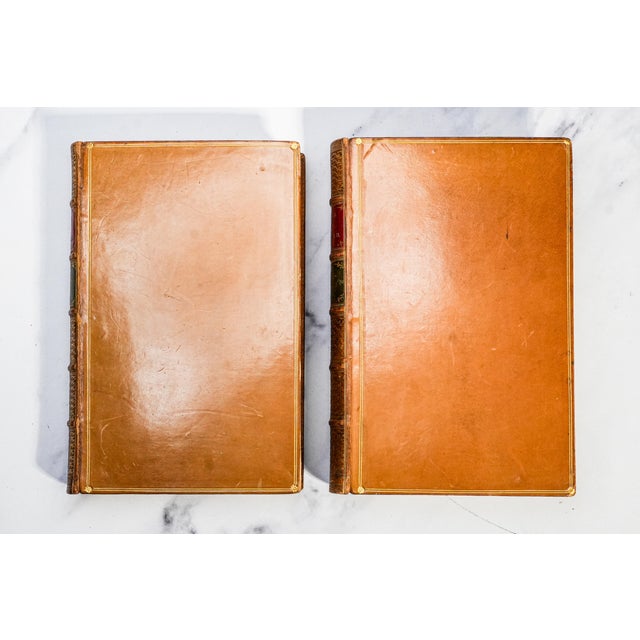 Brown Nice 2 Volume the Life and Death of John Barneveld Advocate of Holland John Motely Full Leather Ornate Antique Books Home Office Decor For Sale - Image 8 of 9