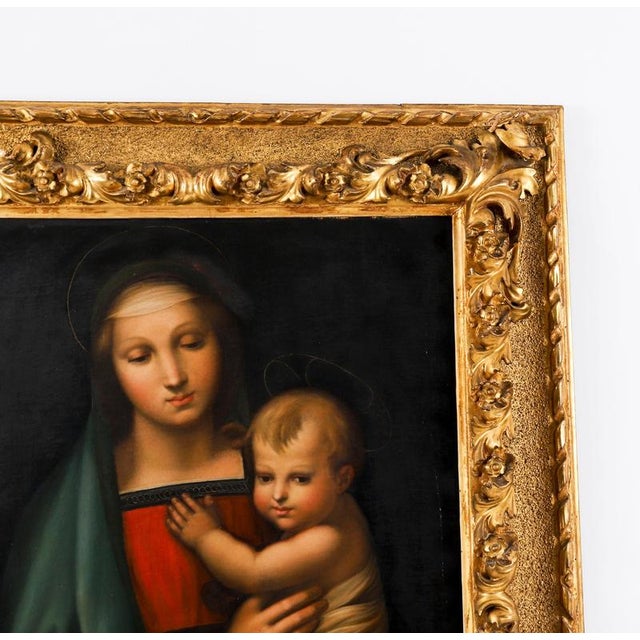 Madonna Del Granduca Follower of Raphael, 1800s, Canvas For Sale - Image 6 of 11