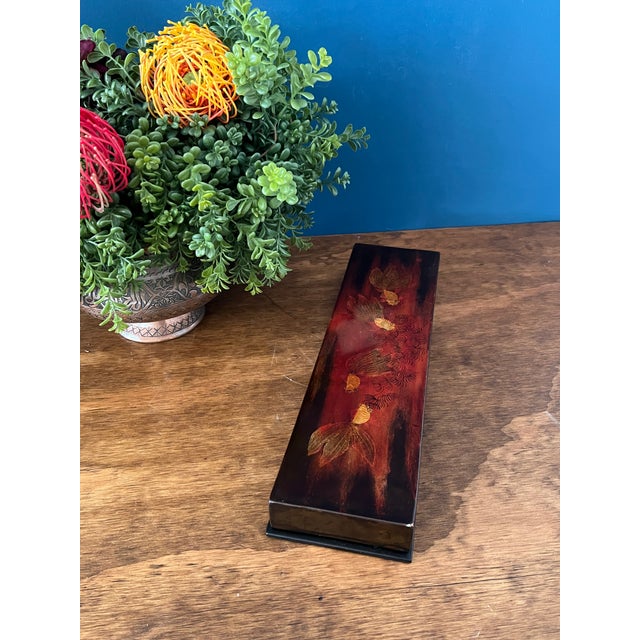 Wood Vintage Japanese Lacquer Desk Organizer For Sale - Image 7 of 18