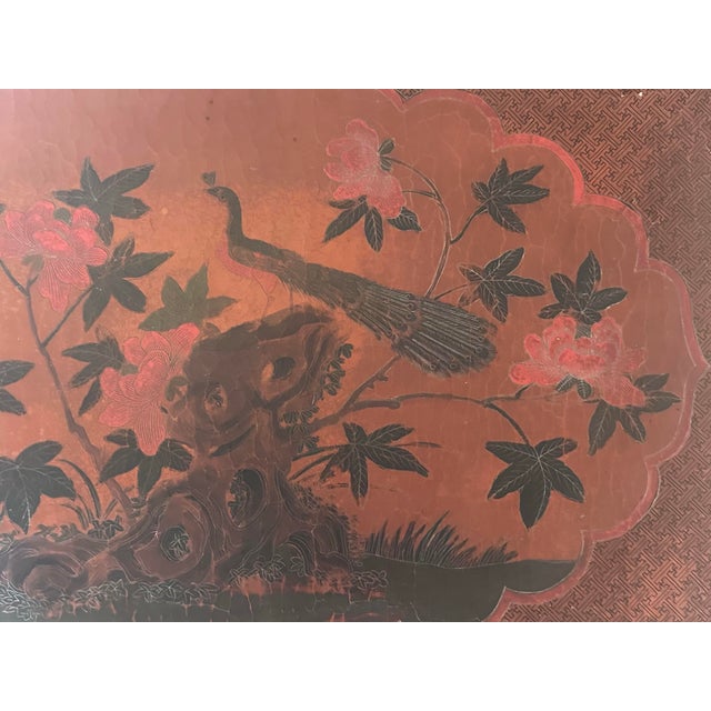 Chinese Red Lacquer Side Table, Drinks Table, 19th C. For Sale In Savannah - Image 6 of 11