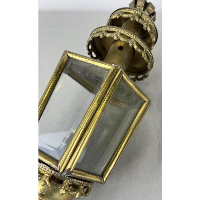 Antique French Glass Lantern Wall Sconces, Set of 2 For Sale - Image 10 of 14