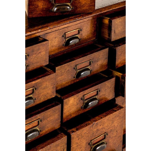 Wood Large Mahogany Apothecary Drawers, Set of 2 For Sale - Image 7 of 16