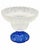 Mid-Century Modern Vintage Frosted Glass Pedestal Bowl With Cobalt Blue Base For Sale - Image 3 of 6