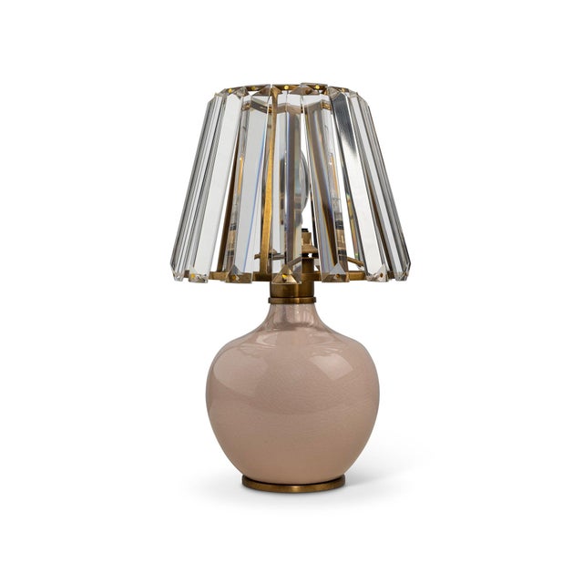 Traditional Eclipse Blush Crystal Shade Mini Lamp For Sale - Image 3 of 5