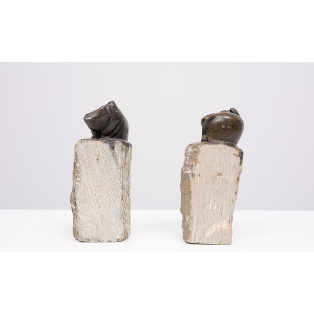 Stone Hippo Bookends in Hand-Carved Granite, Finland, 1980s, Set of 2 For Sale - Image 7 of 12