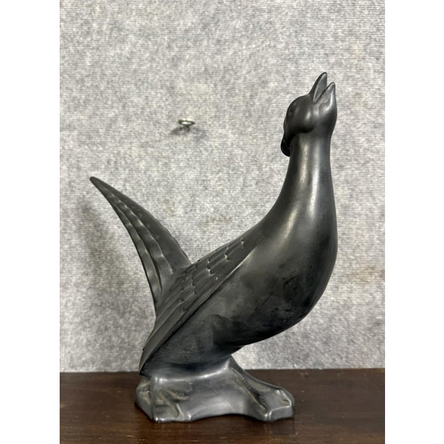 Art Deco Black Lacquered Ceramic Bird by Jean For Sale - Image 5 of 8