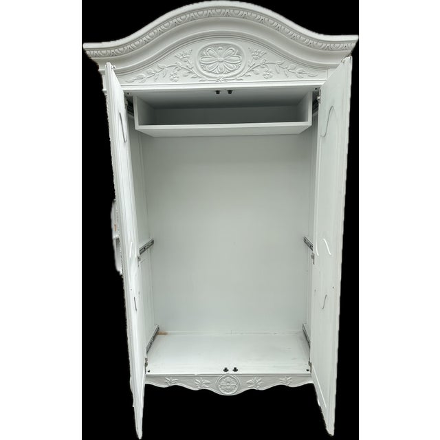 Vintage Hendricks Armoire Painted White For Sale In Houston - Image 6 of 7