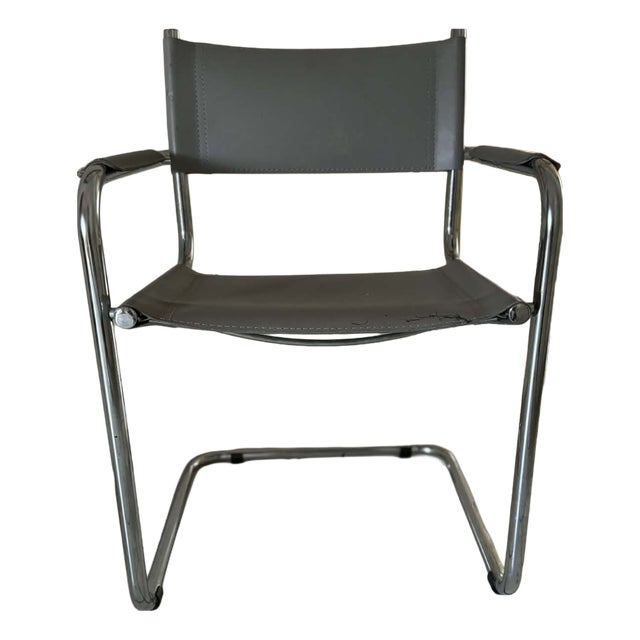 Mid-Century Grey Tubular Chair, 1960s For Sale
