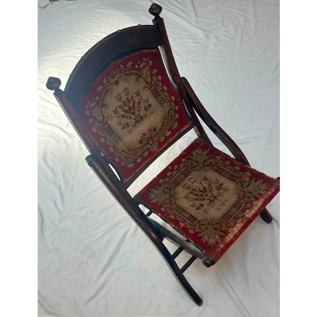 Antique 1860s Civil War Officer's Folding Camp Carpet Chair For Sale - Image 9 of 12