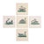 Set of 5 faience tiles of imaginary fish with raised outlines and colored in shades of blue, green, and black. Stamped on...