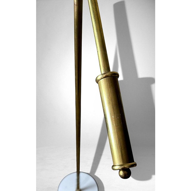 Mid 20th Century Italian Adjustable Brass Floor Lamp With Stone Base For Sale - Image 15 of 18