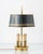 Gold French Empire Brass Three-Light Bouillotte Lamp with Gilt Laurel Tôle Shade For Sale - Image 8 of 18