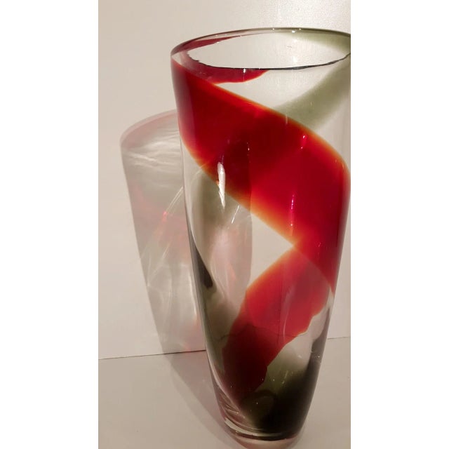 Vintage Multi-Layered Murano Glass Vase by Alfredo Barbini For Sale - Image 7 of 12