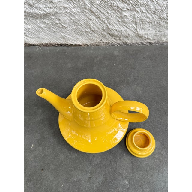 1960s Pompeo Pianezzola Zanolli & Sebellin Italy Teapot Ceramic Yellow Postmodern For Sale - Image 9 of 9