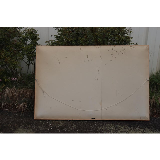 Large Vintage Art Deco Canvas Tapestry in the style of Jean Lurçat, 1950 For Sale - Image 6 of 7