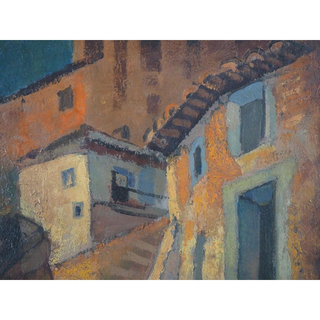 Louis Toffoli, Fortified Village in Spain, Oil on Canvas For Sale - Image 6 of 10