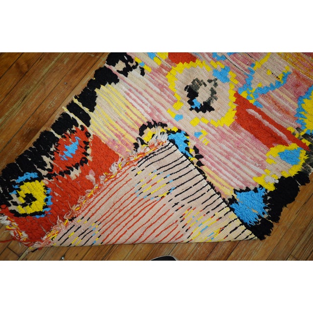 Rare handmade wool one of a kind Authentic Moroccan runner from the middle of the 20th century. The colors and design vary...