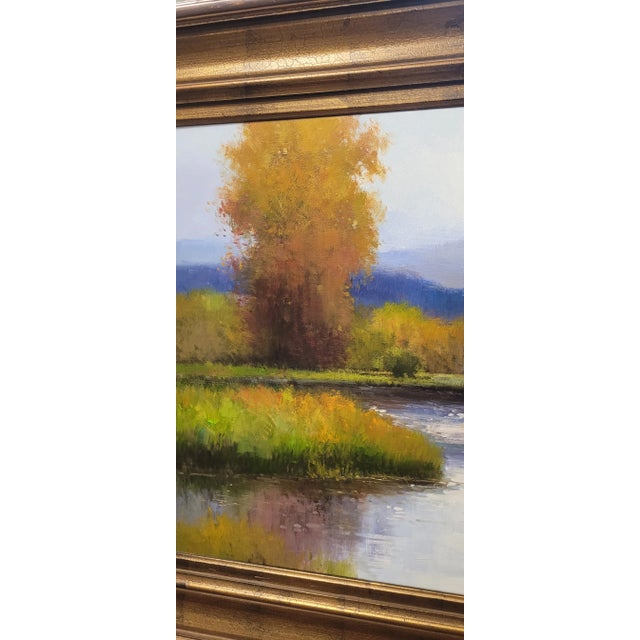 Fine Beautiful Oil Painting Landscape Signed For Sale In Philadelphia - Image 6 of 12