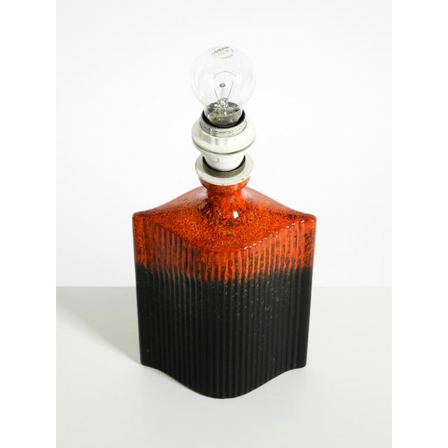 Ceramic Table Lamp in Red and Black by Kaiser Leuchten, 1960s For Sale - Image 6 of 17