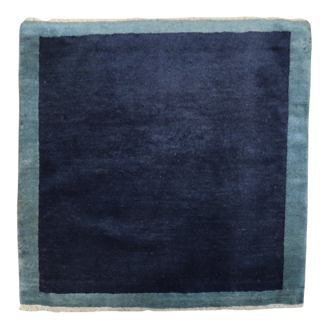 Blue Vintage Chinese Minimalist Rug For Sale