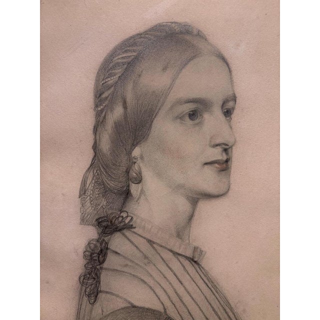 Frederick Sandys, Study for Portrait of Lady Anne Simms Reeve of Brancaster Hall, 1870, Artwork on Paper For Sale - Image 4 of 9
