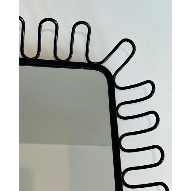 Metal Black Lacquered Metal Mirrors Circa 1980 - a Pair For Sale - Image 7 of 12