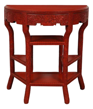 Antique Chinese Qing Cinnabar Lacquer Carved Console Table