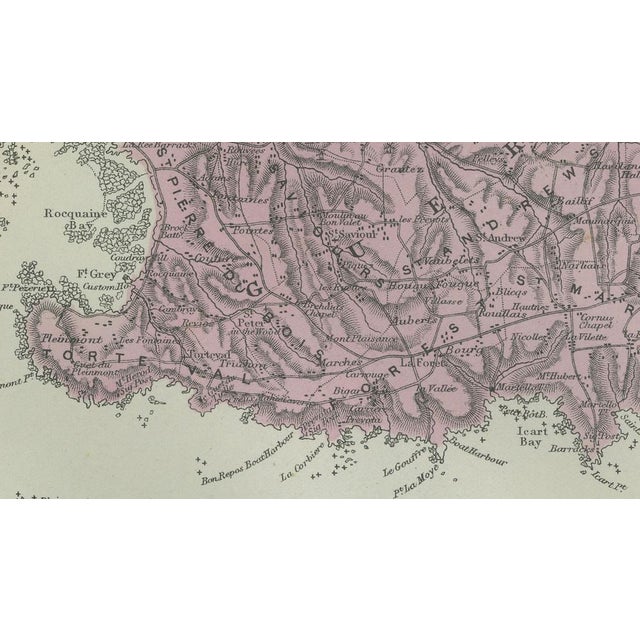 Paper Channel Islands Map by George W. Bacon, London, United Kingdom, 1885 For Sale - Image 7 of 9