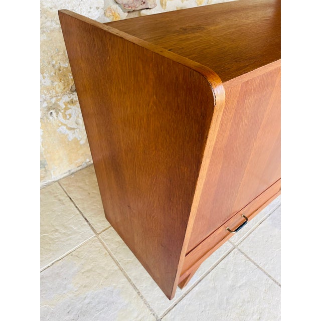 Mid-Century Modern Oak Highboard on Tapered Legs, 1950s For Sale - Image 4 of 18