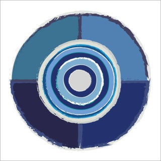 "Quartet in Navy and Blues" Contemporary Geometric Fine Art Print by Melinda Cox 16" X 16" For Sale