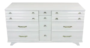 White Lacquer Fluted Front Dresser by Kling Furniture