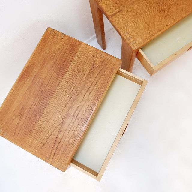 1960s Oak Bedside Tables attributed to Esko Pajamies for Asko, Finland, 1960s, Set of 2 For Sale - Image 5 of 16