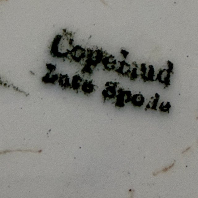 Large (20” wide) and very collectible English blue and white transferware platter with an early mark, “Copeland Late...