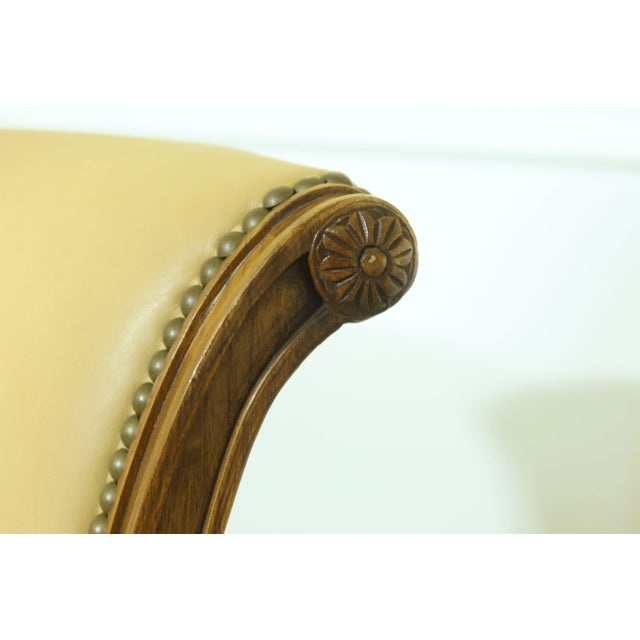 Pair Regency Style Tan Leather Side Chairs For Sale - Image 4 of 11