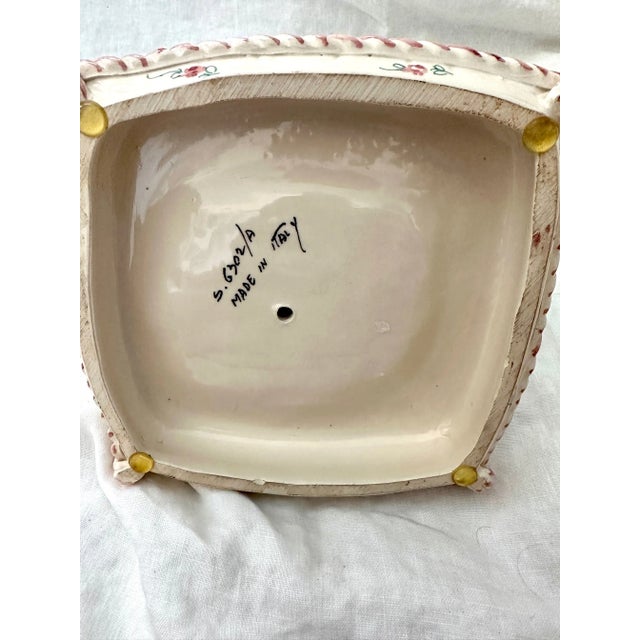 Ceramic Vintage Italian Ceramic Cat on Pillow For Sale - Image 7 of 8