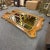 Wood Vintage Italian Regency Empire Large Scale Burl Wood and Gilt Wall Mirror For Sale - Image 7 of 11