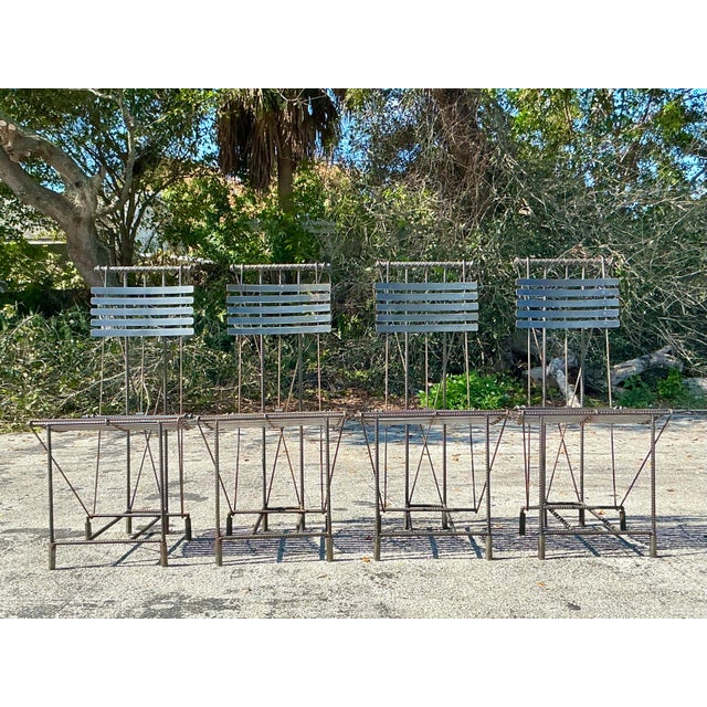 Vintage Boho Rebar Dining Chairs After Ilana Goor- Set of 4 For Sale - Image 9 of 11