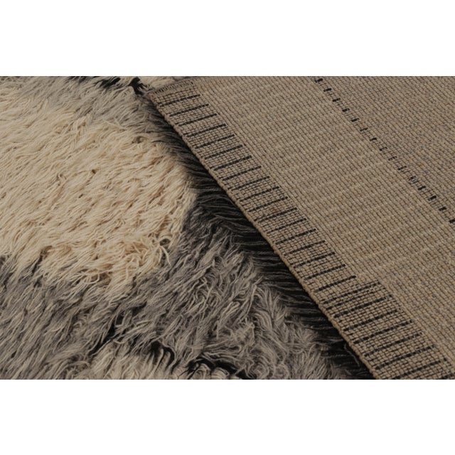 Beige Vintage Swedish Scandinavian Style Shag Wool Rug by Rug & Kilim For Sale - Image 8 of 8