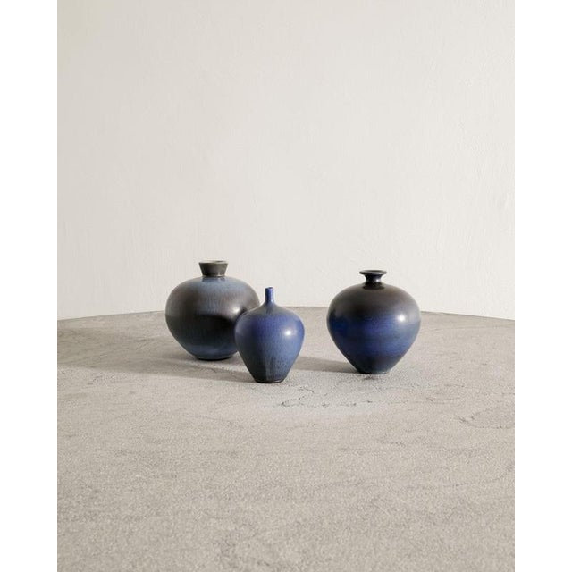 1970s Light Blue Stoneware Vase by Berndt Friberg for Gustavsberg, 1970s For Sale - Image 5 of 6