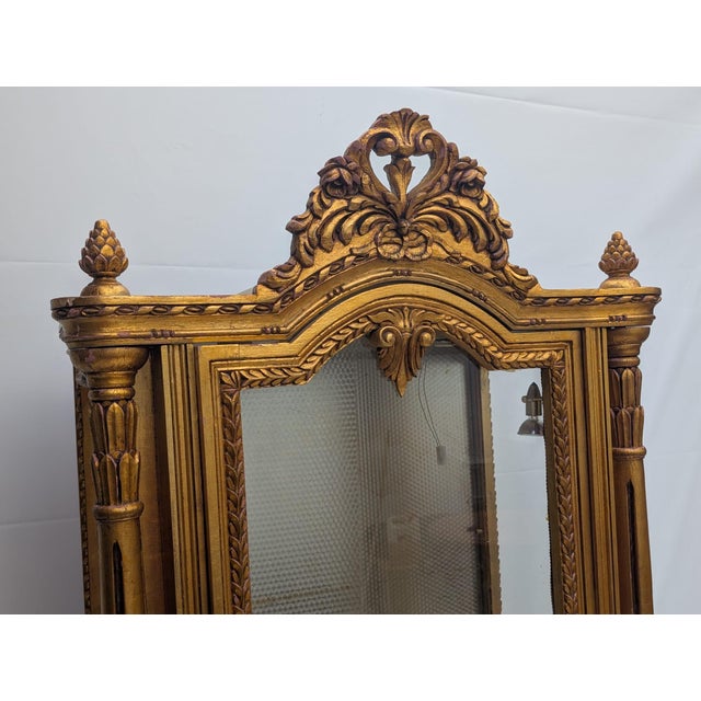 Baroque Baroque Style Illuminated Gilded Display Cabinet For Sale - Image 3 of 18